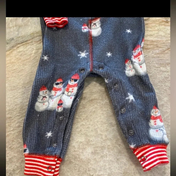 Pj salvage snowman one piece pajamas 3-6 months - Picture 5 of 8